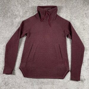 Simms Hoodie Womens Extra Small Fleece Funnel Neck Pullover Outdoors Purple Red